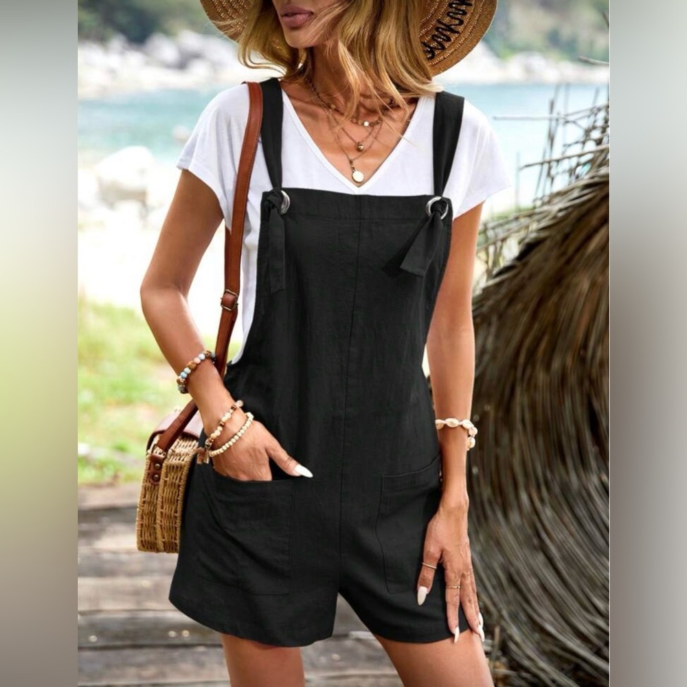 Soft Black Overalls